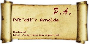 Pödör Arnolda névjegykártya